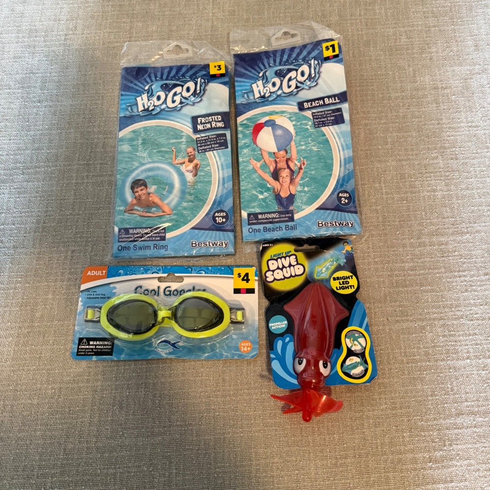 Summer Pool Party Fun Bundle Inflatable Toys Goggles Dive Squid Multi Bestway OS